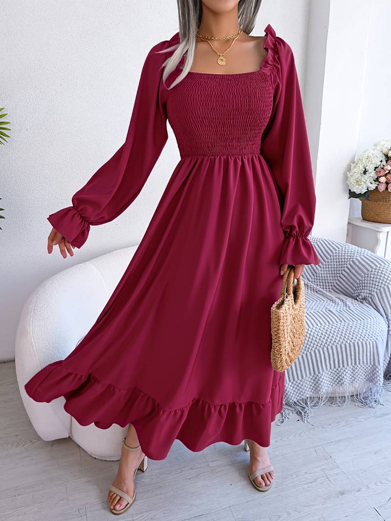 Georgiada - Plain Dress With Ruffles