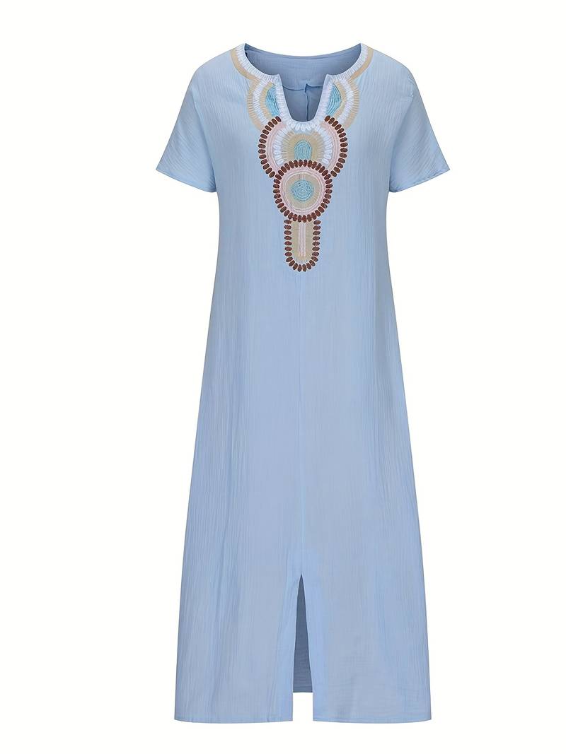 Feliciana - Boho neckline maxi split dress