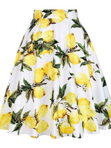 Classic Ladies Floral Pleated Midi Skirts