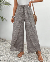 SUSANA - Elasticated trousers with wide leg