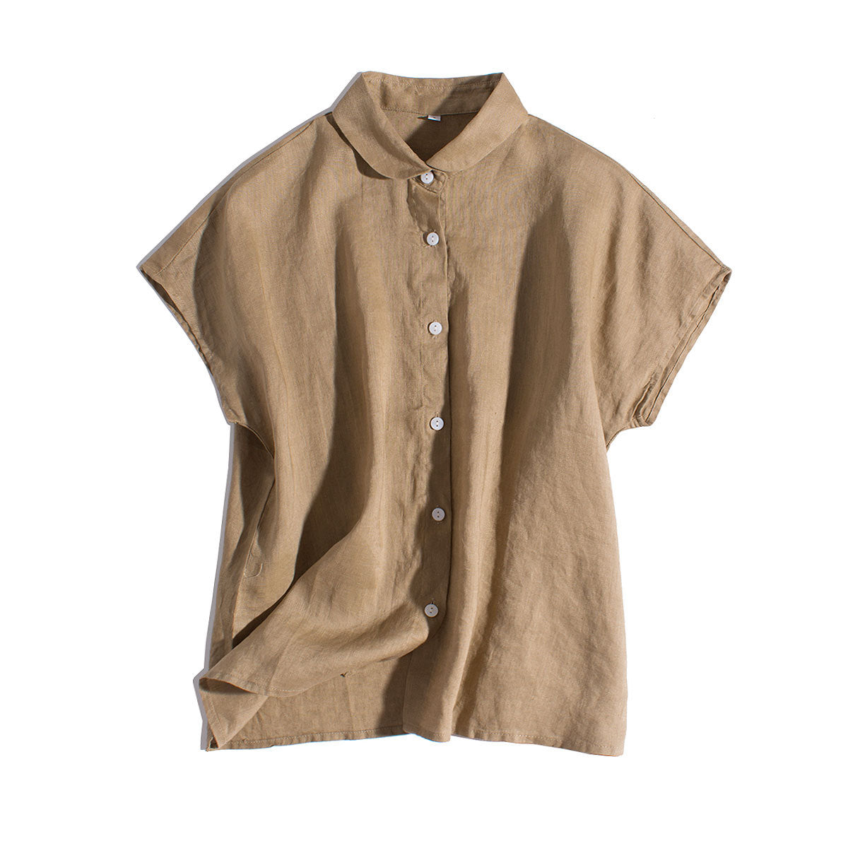 Fresh style loose linen shirt