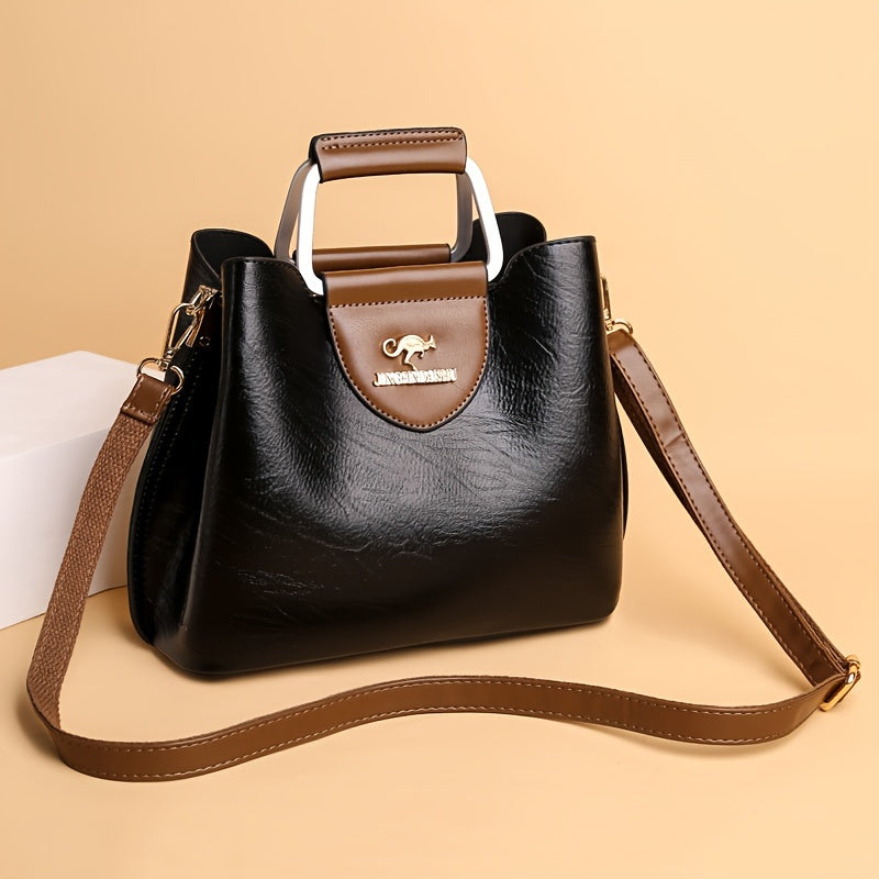 Ava - Elegant two-coloured leather bag