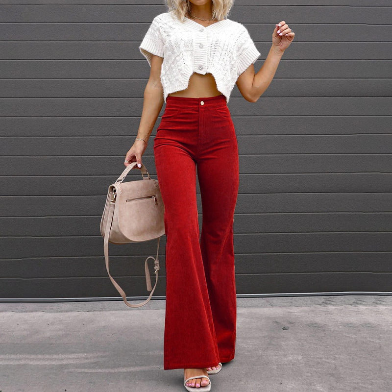 Courtney - curve fitting flared trousers