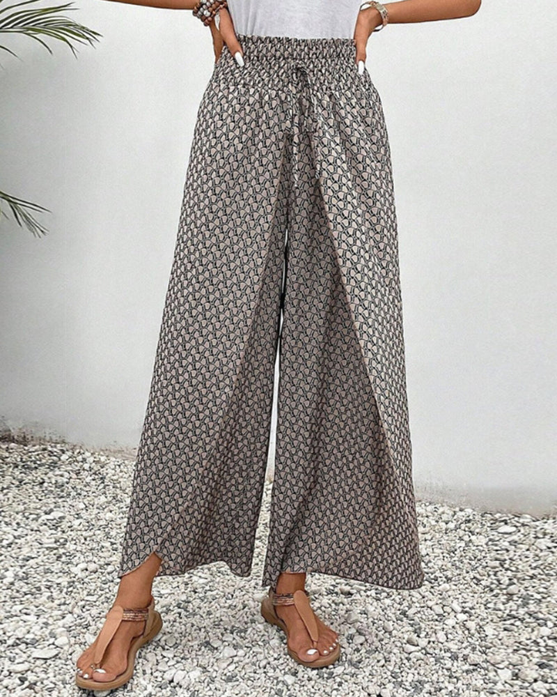 SUSANA - Elasticated trousers with wide leg