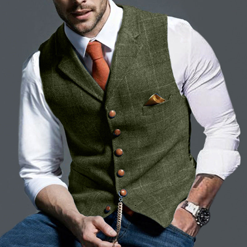 Fidel - Sleeveless men's waistcoat with classic turn-up sleeves