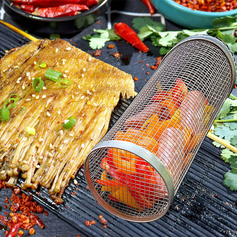 Rolling BBQ Grilling Basket