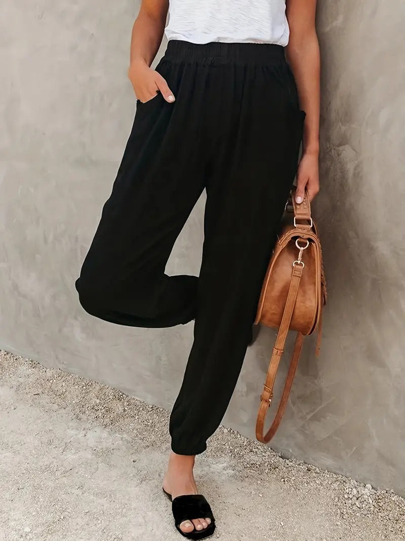 Livia - Long trousers with high waist