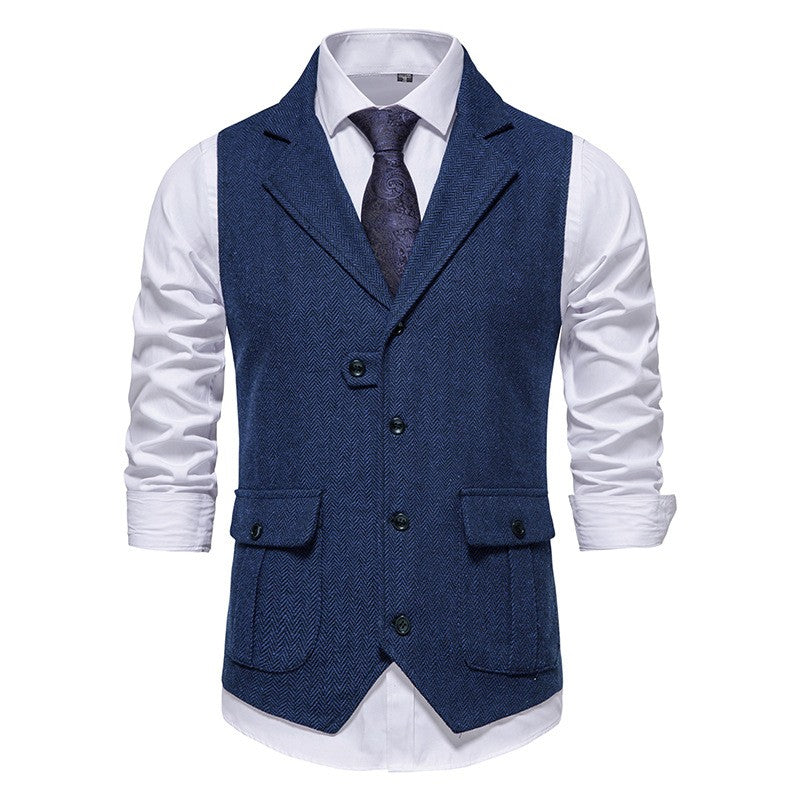 Daniil - Sleeveless waistcoat with lapel pocket for men