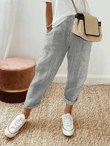 Lisa™ - Cotton striped trousers