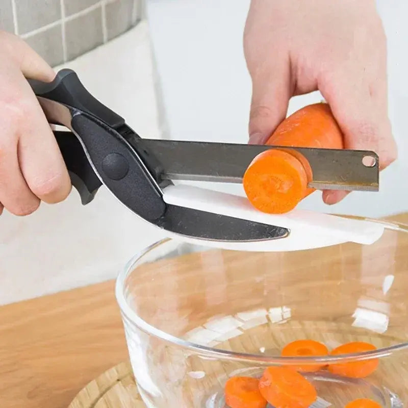 Slim Chopper Scissors  2 In 1 Multi Kitchen Tool Fruit Knife