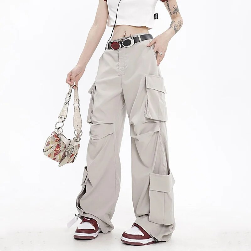 Elfie - Hip Hop Oversize Cargo Pants for Women