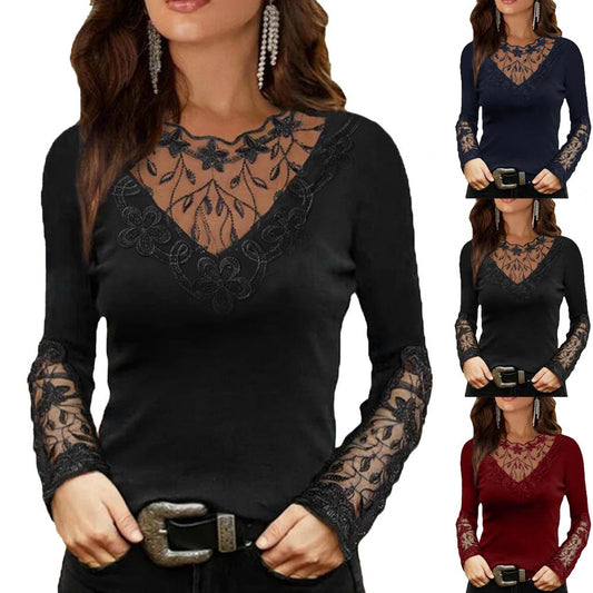 Ketty™ | V-neck Lace Blouse