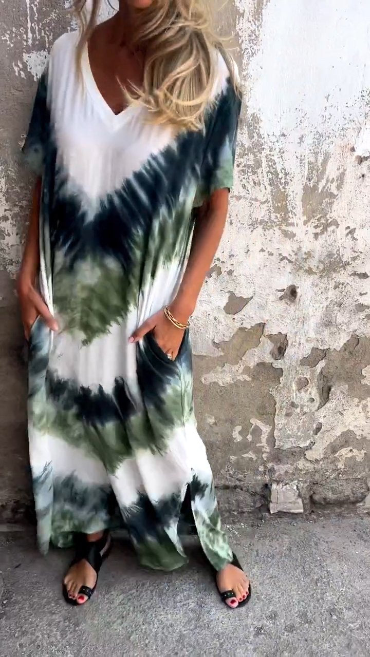 Caelia | Elegant Tie-dye long dress