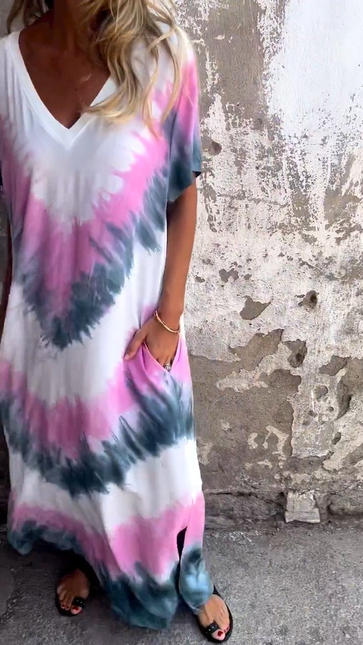 Caelia | Elegant Tie-dye long dress