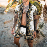 MEN'S HAWAIIAN SHORT SLEEVE SHIRT SHORT SET 47499862YM