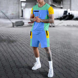 Men's Stitching Color Contrast Sports Suit 51108111L