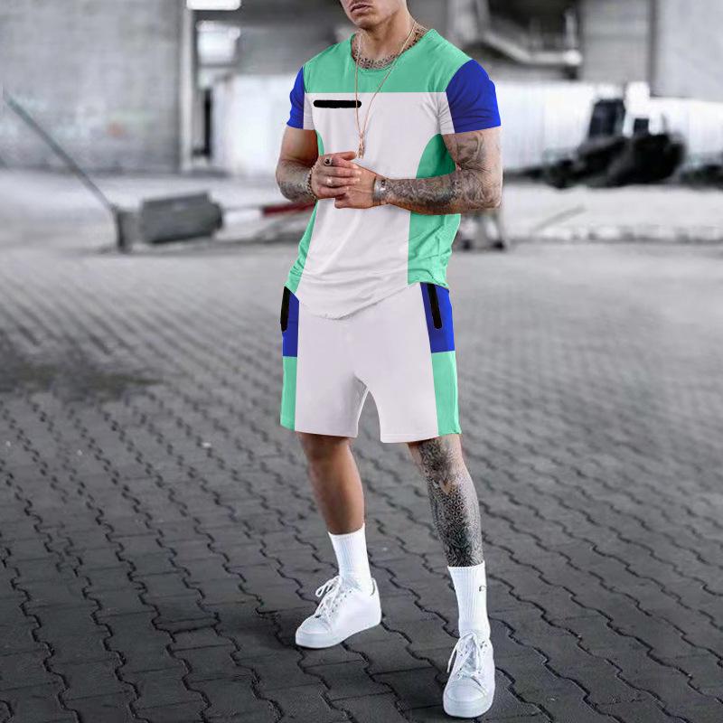 Men's Stitching Color Contrast Sports Suit 51108111L