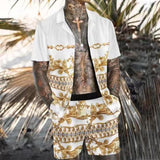 Men's Hawaiian Print Two-Piece Set 87730603YM