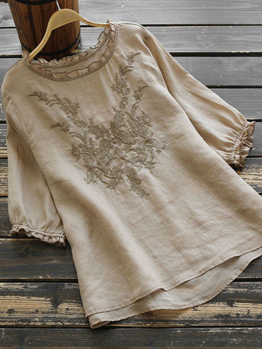 Women's  Embroidery Casual  Top