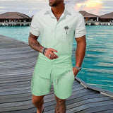 Men's Hawaii Printed Short-sleeve Shirt and Shorts Suit 01788863YY