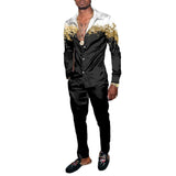 Men's Personality Fashion Trendy Trousers Shirt Set 03361908YM