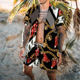 MEN'S HAWAIIAN SHORT SLEEVE SHIRT SHORT SET 73013089YM