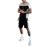 Men's Stitching Color Contrast Sports Suit 51108111L