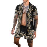 MEN'S HAWAIIAN SHORT SLEEVE SHIRT SHORT SET 47499862YM