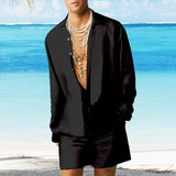 MEN'S SHIRT SHORTS SUIT 23628579YM