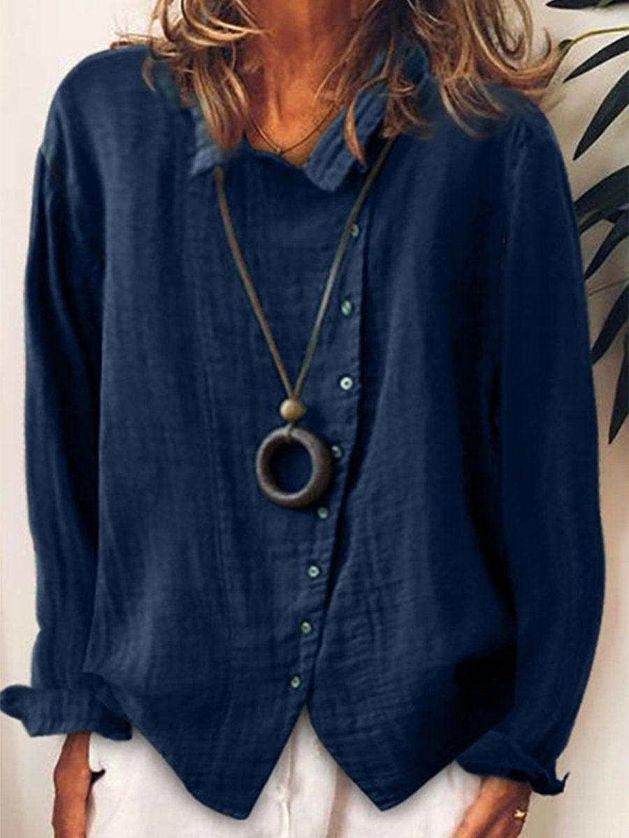 Women's Cotton & Linen  Casual Long  Shirt