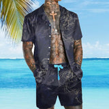 MEN'S SHORT SLEEVE SHIRT BEACH SUIT 01309546YM