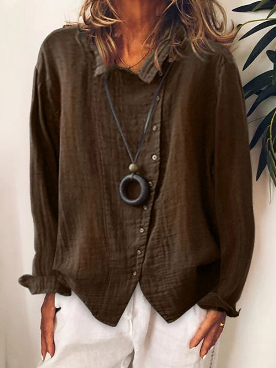 Women's Cotton & Linen  Casual Long  Shirt