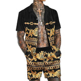 Men's Hawaiian Casual Two-Piece Set 64438696YM