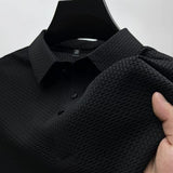 Summer High-end Mesh Ice Silk Short-sleeved Paul Slippery Polo Shirt