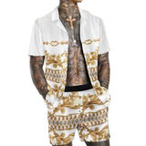 Men's Hawaiian Print Two-Piece Set 87730603YM