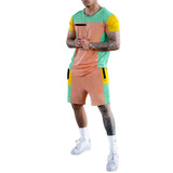 Men's Stitching Color Contrast Sports Suit 51108111L