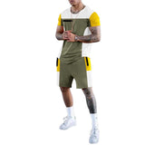 Men's Stitching Color Contrast Sports Suit 51108111L