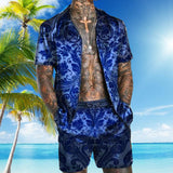 MEN'S CASUAL LOOSE SHIRT SHORTS SUIT 25613761YM