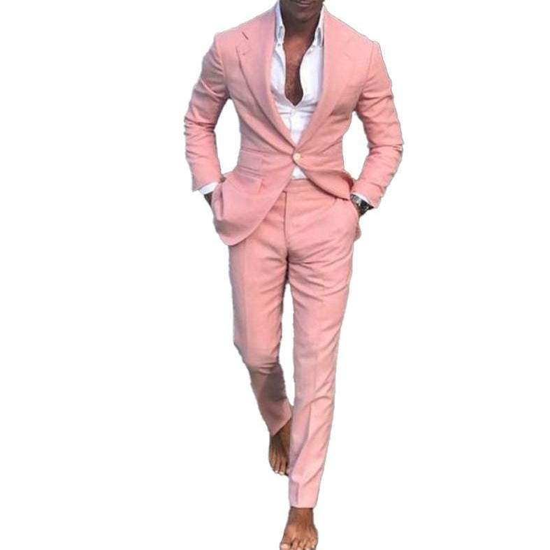 Men's Business Casual Two-Piece Groomsmen Suits Wedding Suits