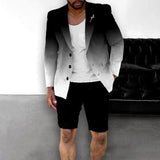 Men's Casual Gradient Suit Shorts Set 74991083L