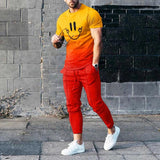 Men's Smiley Face Print Fashion Casual Set 35876649L