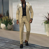 Men's Casual Gradient Check Suits 88022975L