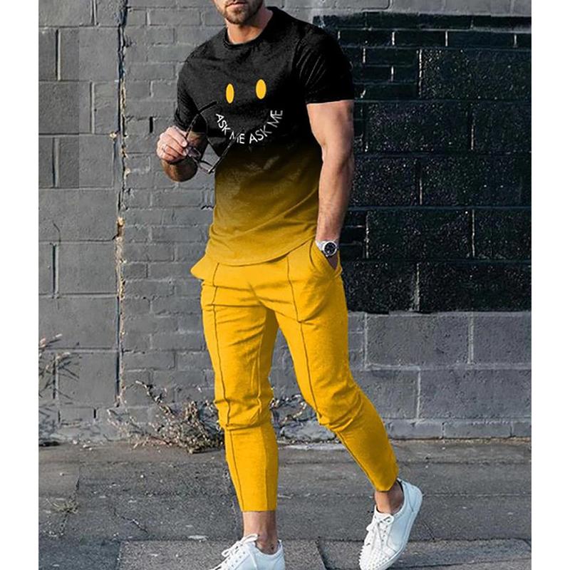 Men's Smiley Face Print Fashion Casual Set 35876649L