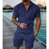 Men's Casual Set Polo Collar Short Sleeve Set 88396753L