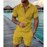 Men's Casual Set Polo Collar Short Sleeve Set 88396753L