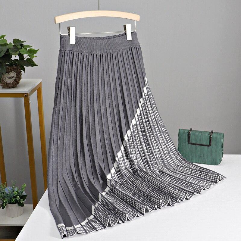 Stylish pleated asymmetric skirt