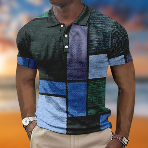 Flavio™ - Men's slim plaid polo shirt